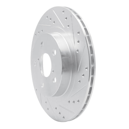 R1 Concepts R1 96-03 Toyota RAV4 Front Right Drilled & Slotted Silver Brake Rotor