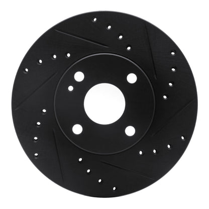 R1 Concepts R1 94-02 Mazda Miata Front Right Drilled & Slotted Black Brake Rotor