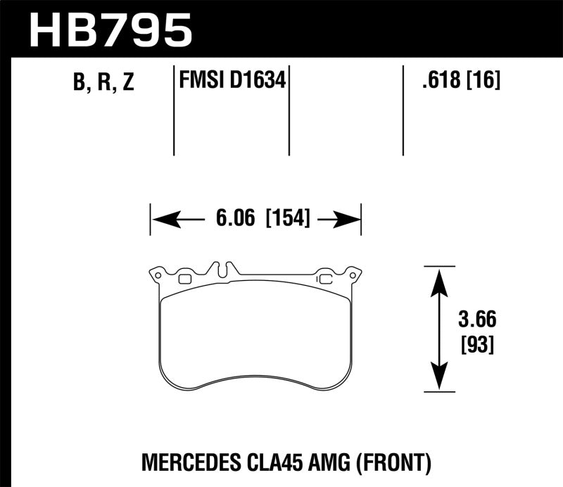 Hawk Performance Hawk 14-17 Mercedes-Benz CLA 45 AMG/15-17 Mercedes-Benz GLA 45 AMG HPS 5.0 Front Brake Pads