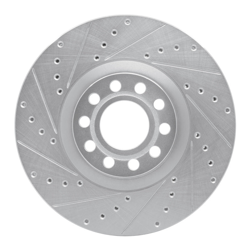R1 Concepts R1 99-04 Audi A6 Quattro Front Left Drilled & Slotted Silver Brake Rotor