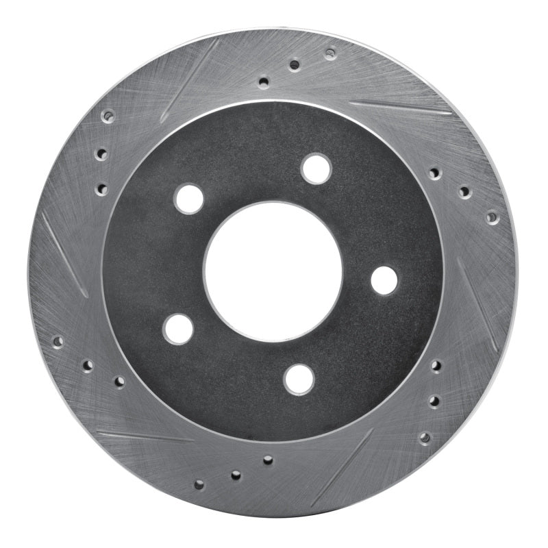 R1 Concepts R1 91-92 Lincoln Mark VII Rear Left Drilled & Slotted Silver Brake Rotor