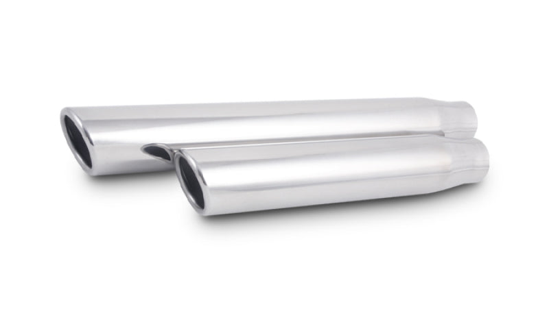 Vibrant 3.5in Round SS Truck/SUV Exh Tip (Single wall Angle Cut Rolled Edge) - 3in inlet 11in long