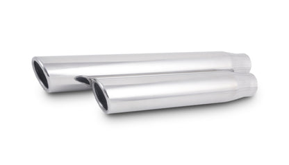 Vibrant 3.5in Round SS Truck/SUV Exh Tip (Single wall Angle Cut Rolled Edge) - 3in inlet 11in long