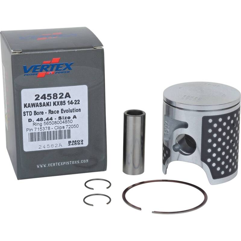 Vertex Pistons Vertex Piston 14-24 Kawasaki KX 85 85cc Cast Race Evolution Piston Kit