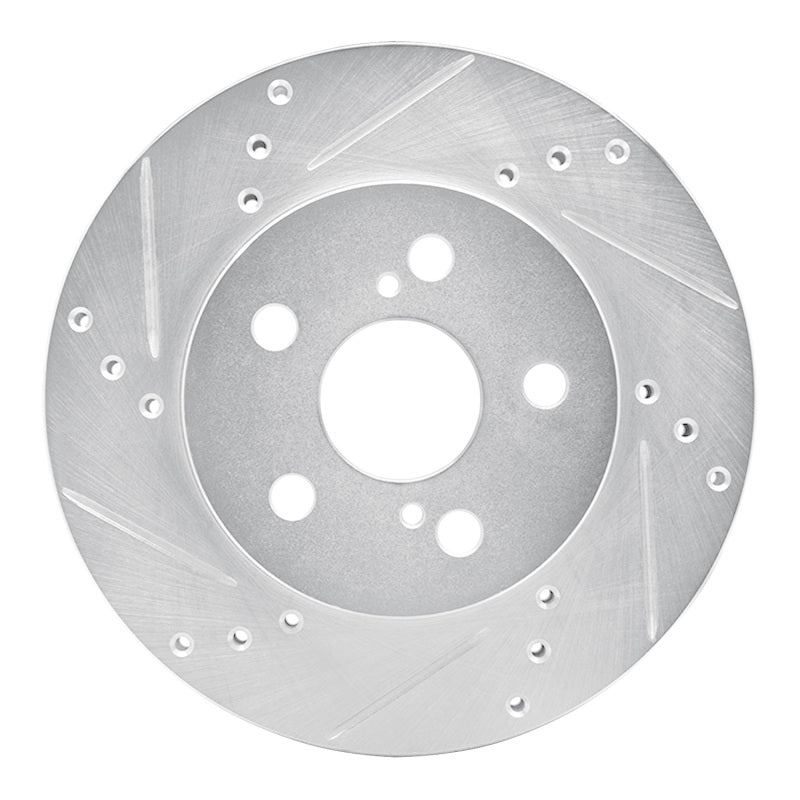 R1 Concepts R1 16-22 Toyota Prius Front Left Drilled & Slotted Silver Brake Rotor