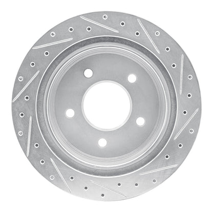 R1 Concepts R1 04-06 Ford E-150 Rear Left Drilled & Slotted Silver Brake Rotor