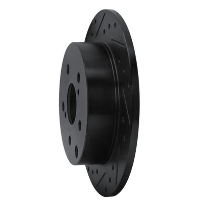 R1 Concepts R1 09-13 Pontiac Vibe Rear Left Drilled & Slotted Black Brake Rotor