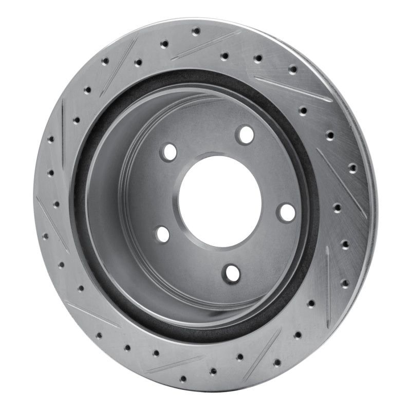 R1 Concepts R1 04-06 Ford E-150 Rear Right Drilled & Slotted Silver Brake Rotor