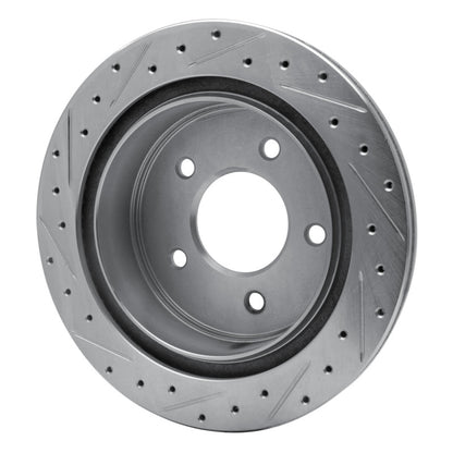 R1 Concepts R1 04-06 Ford E-150 Rear Right Drilled & Slotted Silver Brake Rotor