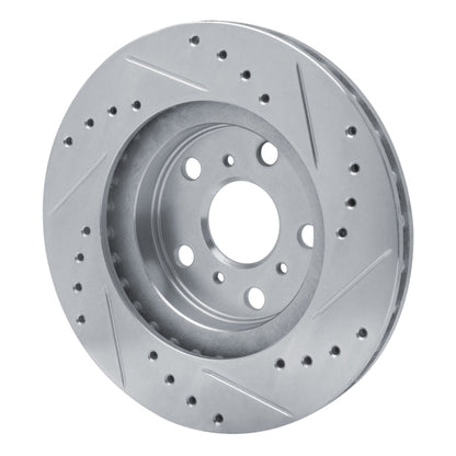 R1 Concepts R1 86-89 Toyota Celica Front Left Drilled & Slotted Silver Brake Rotor