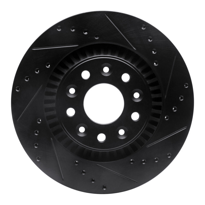 R1 Concepts R1 05-09 Ford Freestyle Front Right Drilled & Slotted Black Brake Rotor