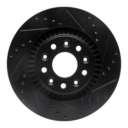 R1 Concepts R1 05-09 Ford Freestyle Front Right Drilled & Slotted Black Brake Rotor