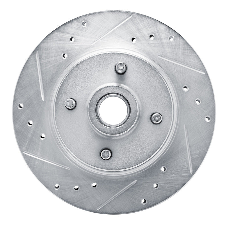 R1 Concepts R1 76-80 Buick SKYHAWK Front Left Drilled & Slotted Silver Brake Rotor