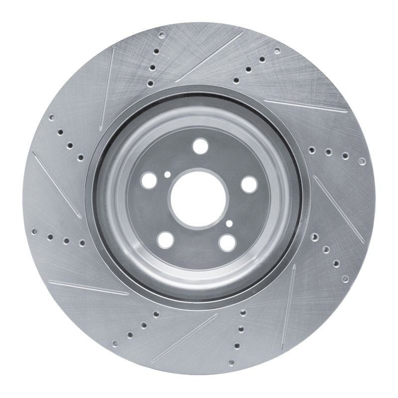 R1 Concepts R1 10-17 Lexus LS460 Right Front Drilled & Slotted Silver Brake Rotor