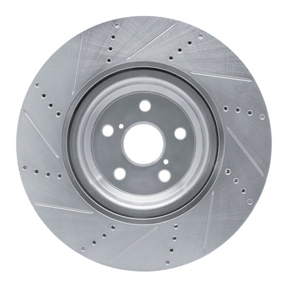 R1 Concepts R1 10-17 Lexus LS460 Right Front Drilled & Slotted Silver Brake Rotor