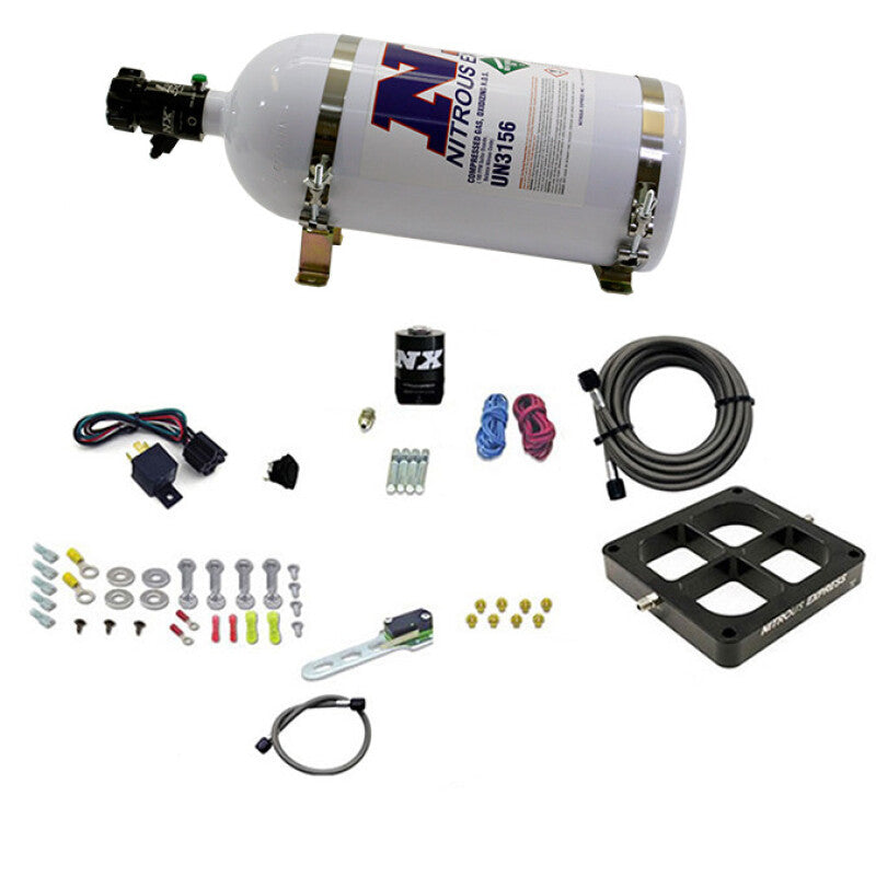 Nitrous Express Dry Single Entry Billet Crossbar Plate System 100-500hp (4500 Flange) w/10lb Bottle