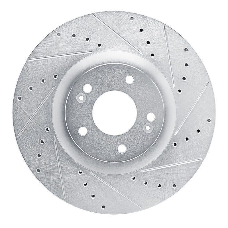 R1 Concepts R1 2021-2025 Hyundai Santa Cruz Front Right Drilled & Slotted Silver Brake Rotor