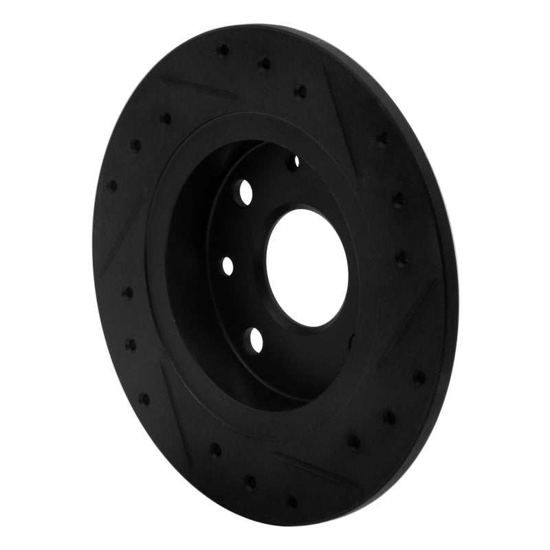 R1 Concepts R1 90-93 Mazda Miata Rear Left Drilled & Slotted Black Brake Rotor
