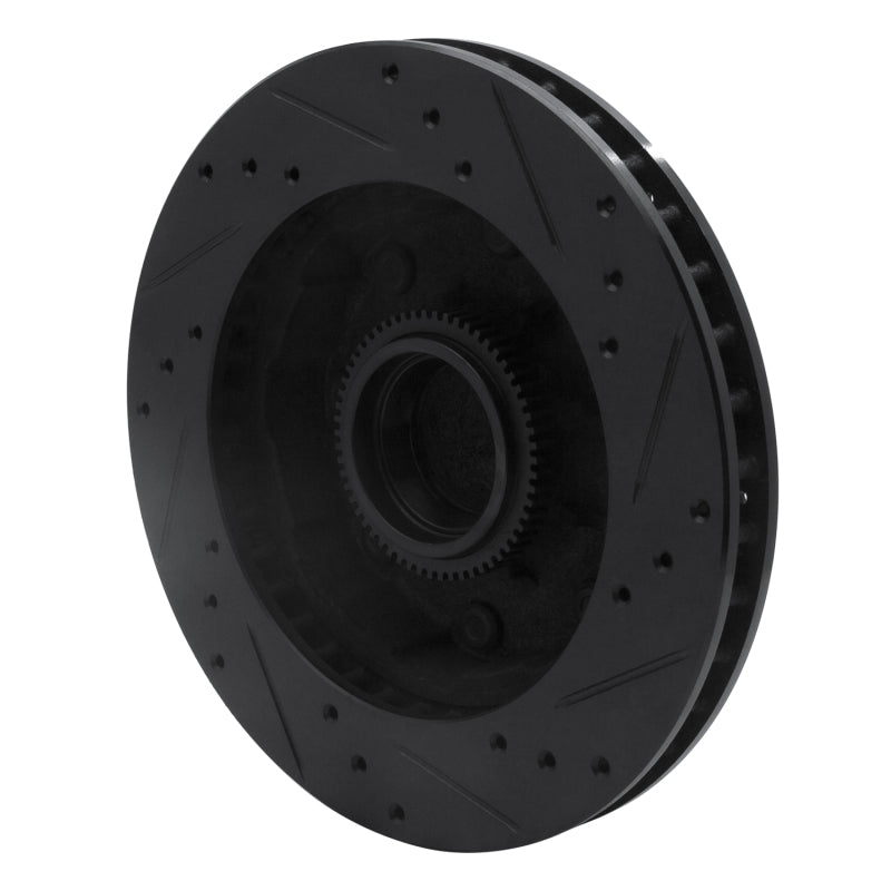 R1 Concepts R1 1994-1999 Dodge Ram 2500 Front Left Drilled & Slotted Black Brake Rotor