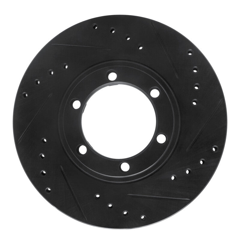 R1 Concepts R1 86-06 Chevrolet Luv Pickup (Mexico) Front Right Drilled & Slotted Black Brake Rotor