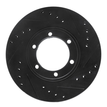 R1 Concepts R1 86-06 Chevrolet Luv Pickup (Mexico) Front Right Drilled & Slotted Black Brake Rotor