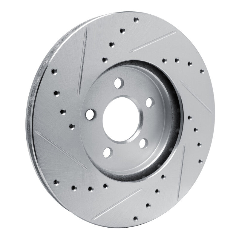 R1 Concepts R1 89-95 Chrysler LeBaron Front Right Drilled & Slotted Silver Brake Rotor