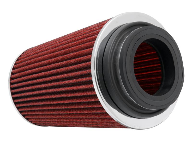 K&N Engineering K&N Universal Air Filter Chrome Round Tapered Red -4in Flange ID x 1.125in Flange Length x 5.5in H