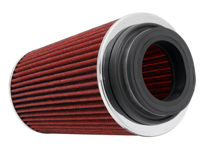 K&N Engineering K&N Universal Air Filter Chrome Round Tapered Red -4in Flange ID x 1.125in Flange Length x 5.5in H