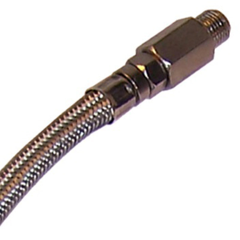 Kleinn Air Horns Kleinn 18In Stainless Steel Braided Leader Hose w/ Check Valve-1/8In M NPT Inlet/ 1/4In M NPT Outlet