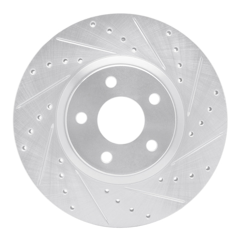 R1 Concepts R1 04-19 Ford Escape Front Right Drilled & Slotted Silver Brake Rotor