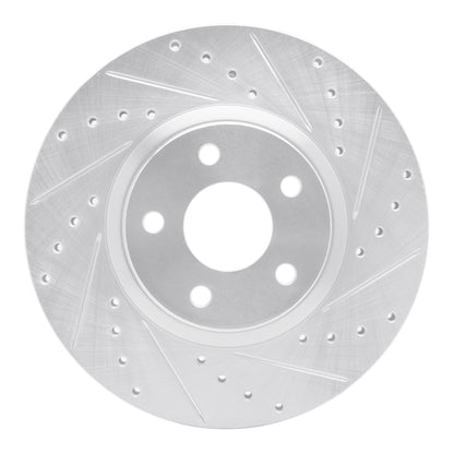 R1 Concepts R1 04-19 Ford Escape Front Right Drilled & Slotted Silver Brake Rotor