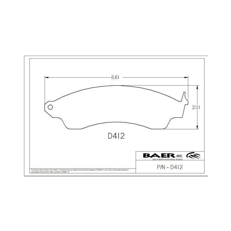 Baer Brakes Replacement Pads for Baer 2-Piston PGC Classic Series Front Caliper