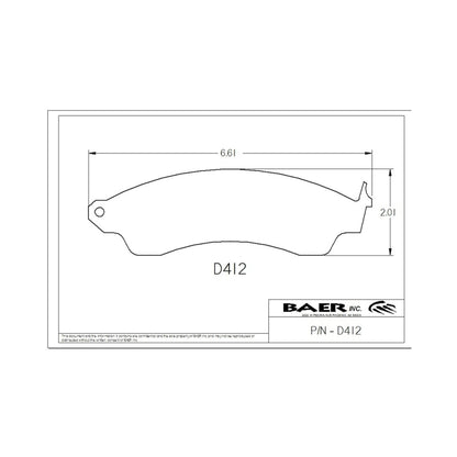 Baer Brakes Replacement Pads for Baer 2-Piston PGC Classic Series Front Caliper