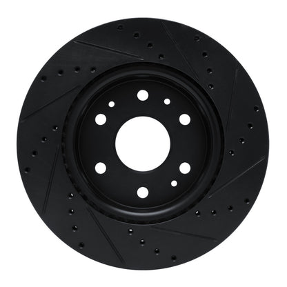 R1 Concepts R1 23-25 Chevrolet Colorado Front Left Drilled & Slotted Black Brake Rotor