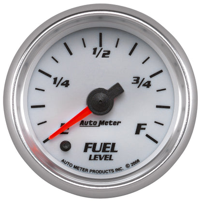 Autometer Pro-Cycle Gauge Fuel Level 2 1/16in 0-280 Programmable White
