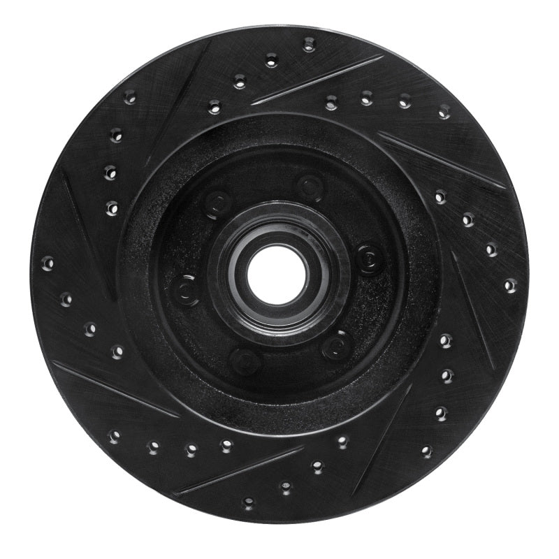 R1 Concepts R1 91-96 Dodge Dakota RWD Front Right Drilled & Slotted Black Brake Rotor