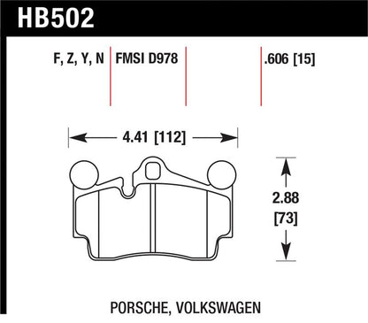 Hawk Performance Hawk Porsche / Volkswagen Performance Ceramic Street Rear Brake Pads