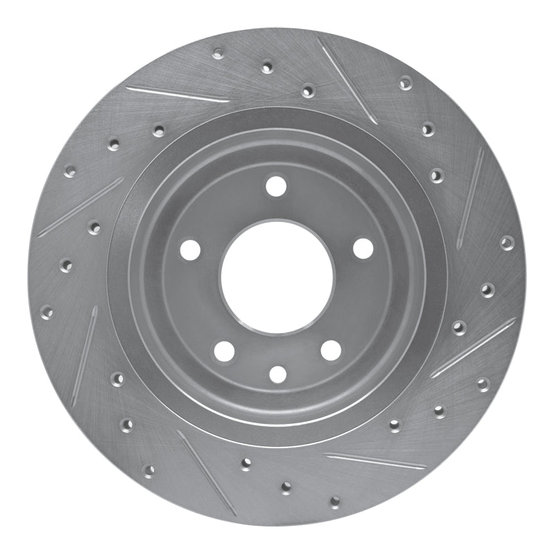R1 Concepts R1 1995-2006 Jaguar VanDEN PLAS Rear Left Drilled & Slotted Silver Brake Rotor