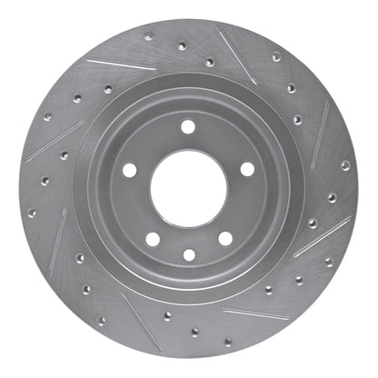 R1 Concepts R1 1995-2006 Jaguar VanDEN PLAS Rear Left Drilled & Slotted Silver Brake Rotor
