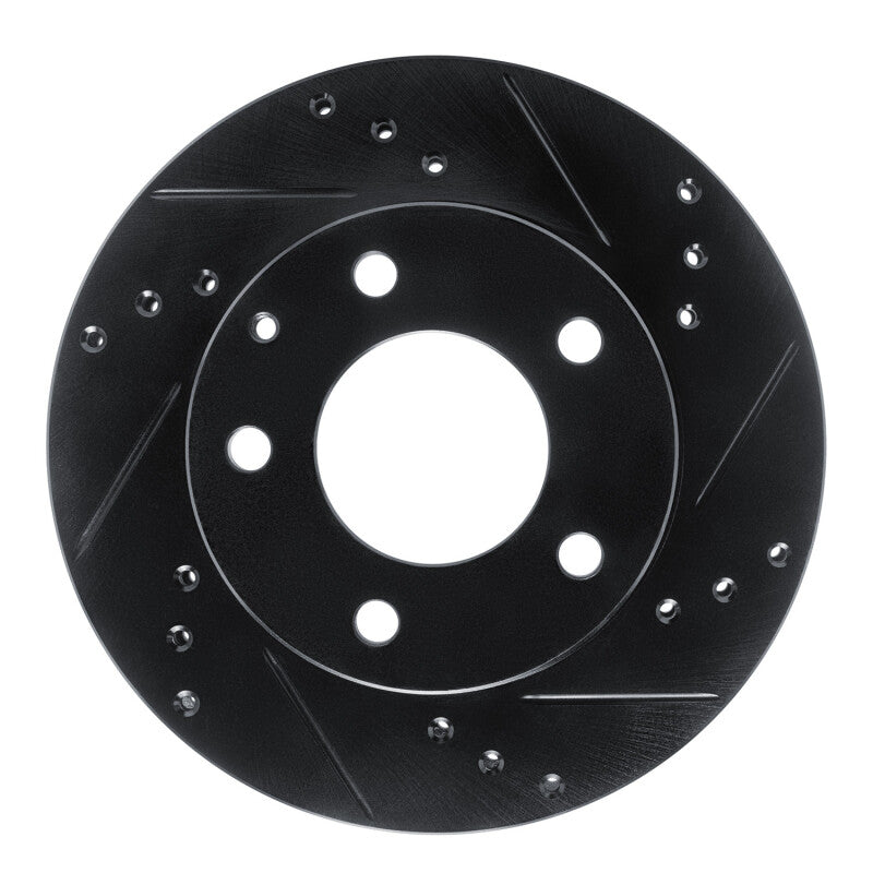 R1 Concepts R1 92-93 Mazda MPV Front Right Drilled & Slotted Black Brake Rotor