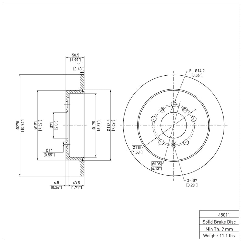 DFC 06-10 Buick LaCrosse Rear Brake Rotor