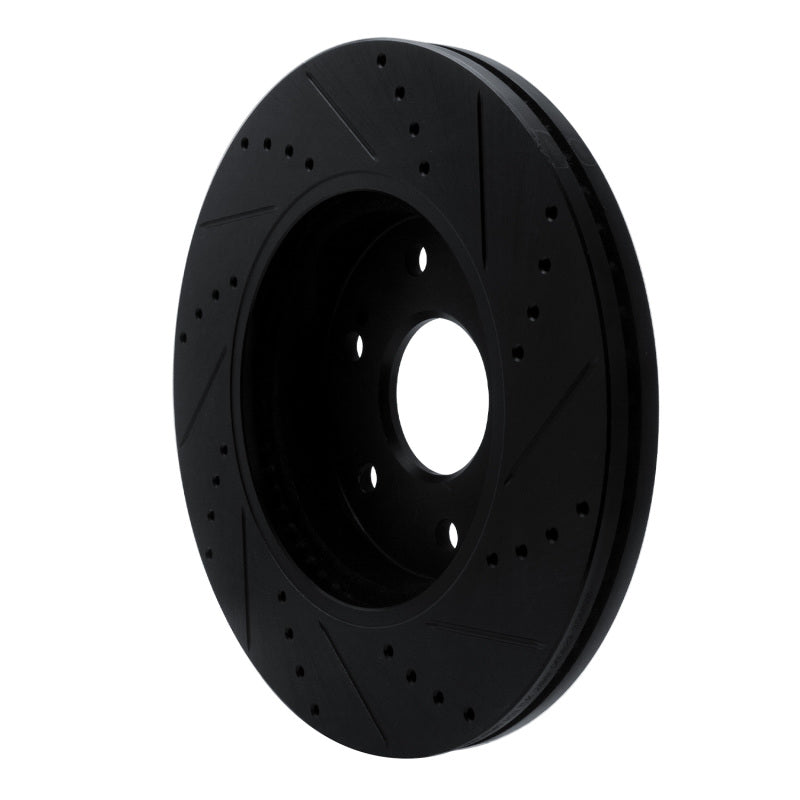 R1 Concepts R1 2019-2026 Cadillac Escalade ESV Front Left Drilled & Slotted Black Brake Rotor