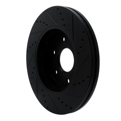 R1 Concepts R1 2019-2026 Cadillac Escalade ESV Front Left Drilled & Slotted Black Brake Rotor
