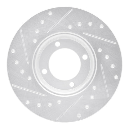 R1 Concepts R1 63-86 Ford Cortina Front Right Drilled & Slotted Silver Brake Rotor