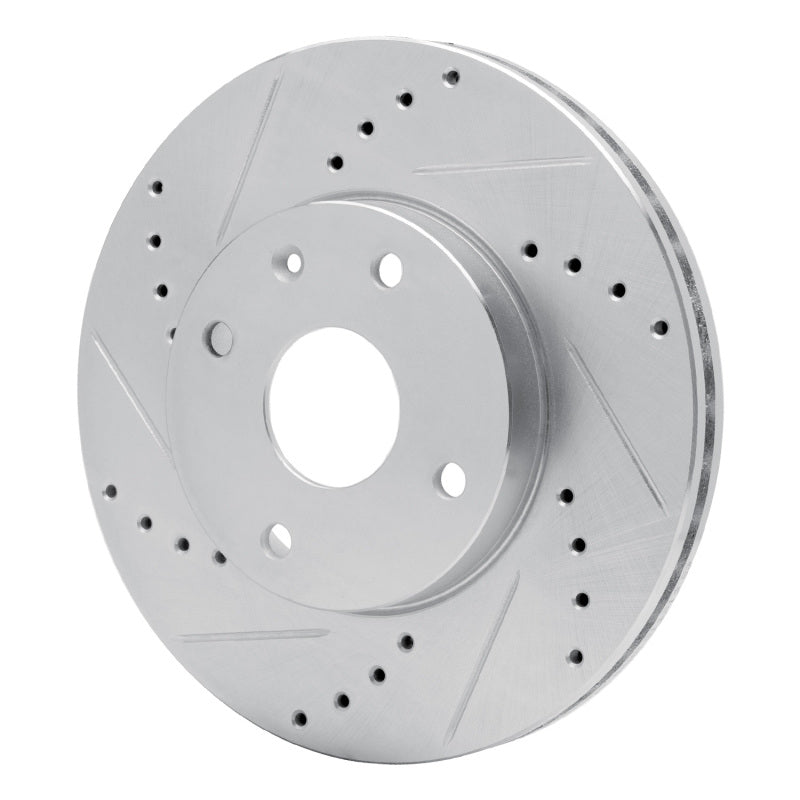 R1 Concepts R1 04-10 Chevrolet Epica (USA/Canada) Front Left Drilled & Slotted Silver Brake Rotor