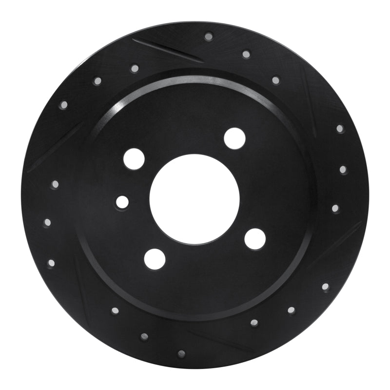 R1 Concepts R1 84-91 BMW 325I (USA/Canada) Rear Right Drilled & Slotted Black Brake Rotor