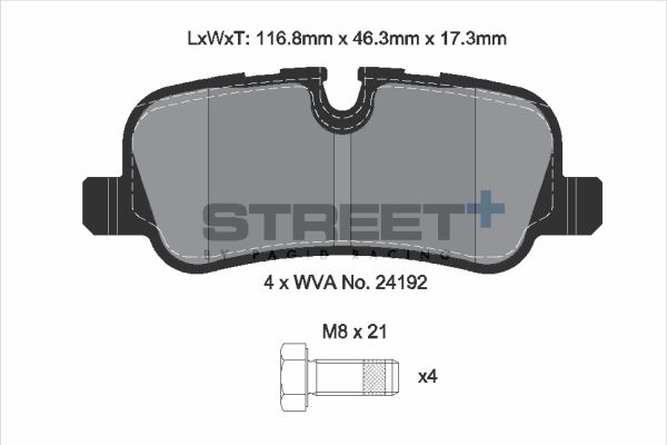 PAGID Racing T8061SP2001 STREET+ Brake Pads