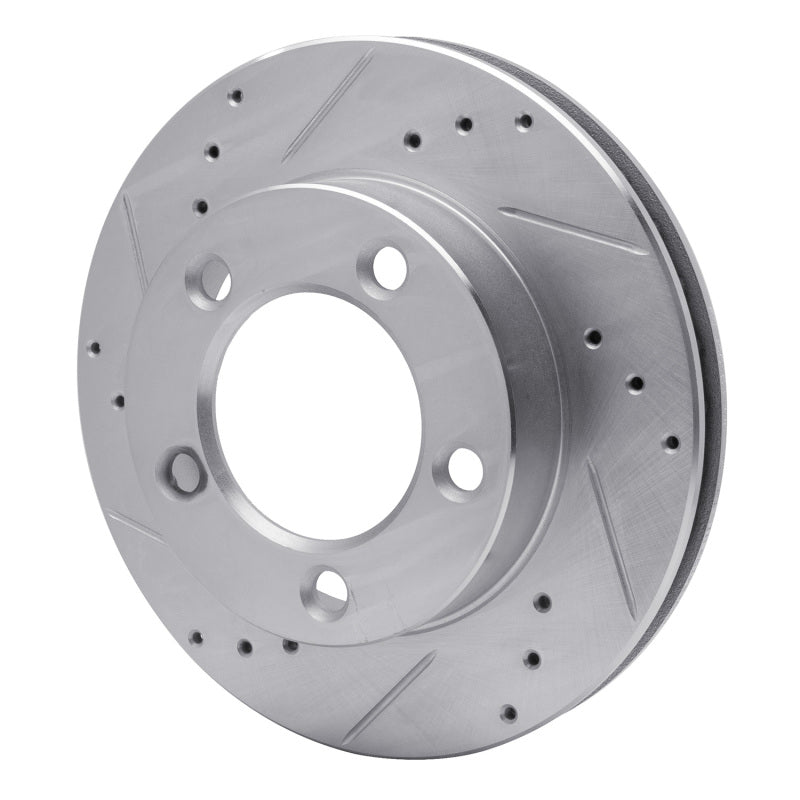 R1 Concepts R1 76-93 Ford F-150 4WD Front Left Drilled & Slotted Silver Brake Rotor