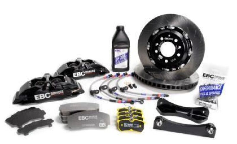 EBC Racing 00-03 BMW M5 (E39) Black Apollo-6 Calipers 350mm Rotors Front Big Brake Kit