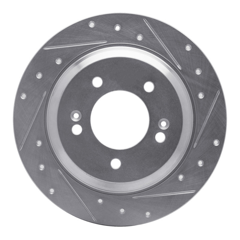 R1 Concepts R1 13-25 Hyundai Elantra GT Rear Right Drilled & Slotted Silver Brake Rotor